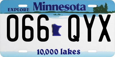 MN license plate 066QYX
