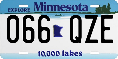 MN license plate 066QZE
