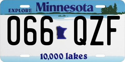 MN license plate 066QZF