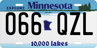 MN license plate 066QZL