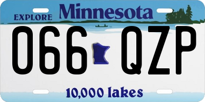 MN license plate 066QZP