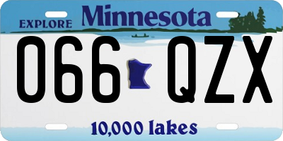 MN license plate 066QZX