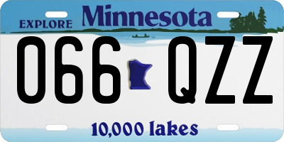MN license plate 066QZZ