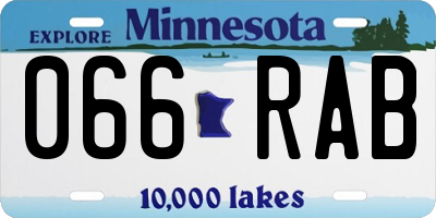 MN license plate 066RAB