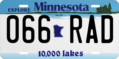MN license plate 066RAD