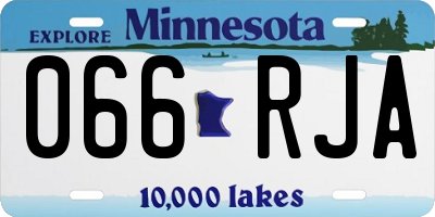 MN license plate 066RJA