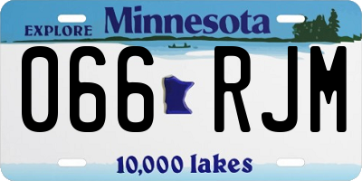 MN license plate 066RJM