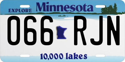 MN license plate 066RJN