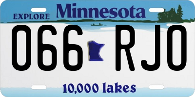 MN license plate 066RJO