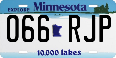 MN license plate 066RJP