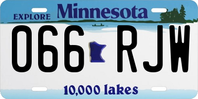 MN license plate 066RJW
