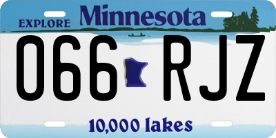 MN license plate 066RJZ