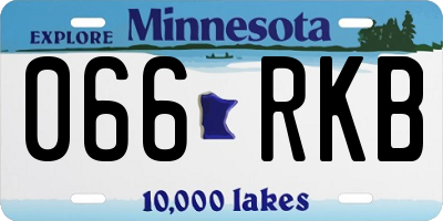 MN license plate 066RKB