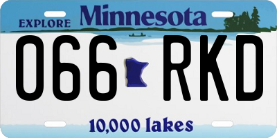 MN license plate 066RKD