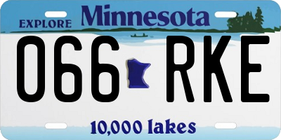 MN license plate 066RKE