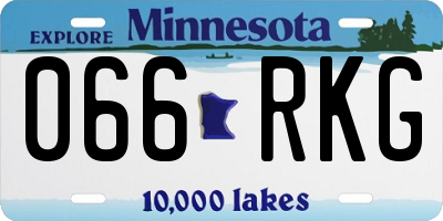MN license plate 066RKG