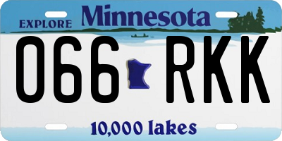 MN license plate 066RKK