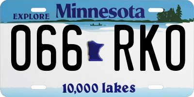 MN license plate 066RKO