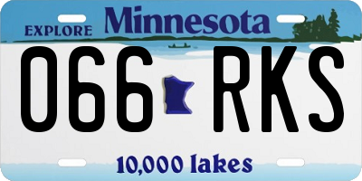 MN license plate 066RKS