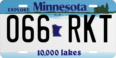 MN license plate 066RKT