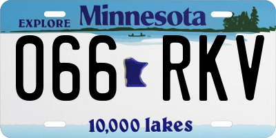 MN license plate 066RKV