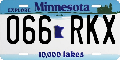 MN license plate 066RKX