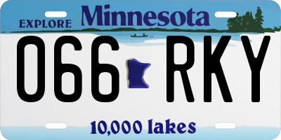 MN license plate 066RKY