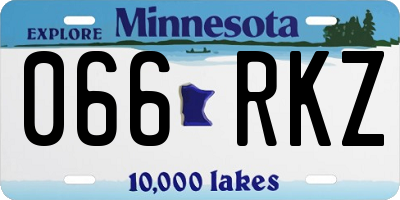 MN license plate 066RKZ