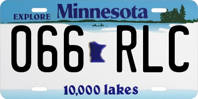 MN license plate 066RLC