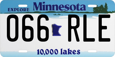 MN license plate 066RLE