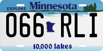 MN license plate 066RLI