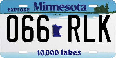 MN license plate 066RLK