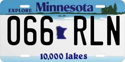 MN license plate 066RLN