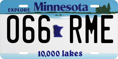 MN license plate 066RME