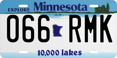 MN license plate 066RMK