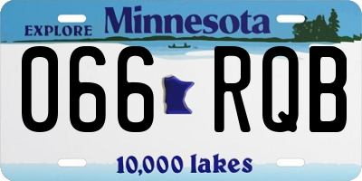 MN license plate 066RQB