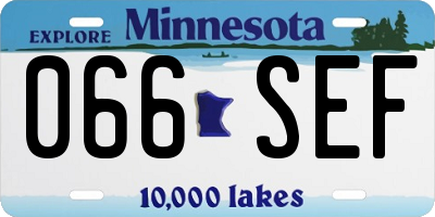 MN license plate 066SEF