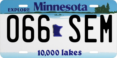 MN license plate 066SEM