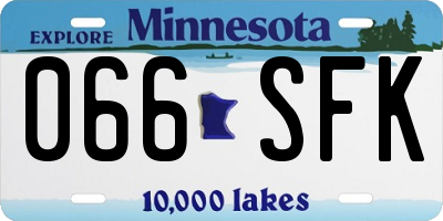 MN license plate 066SFK