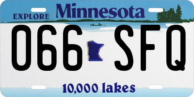 MN license plate 066SFQ
