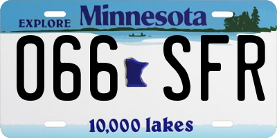 MN license plate 066SFR