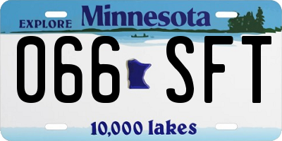 MN license plate 066SFT