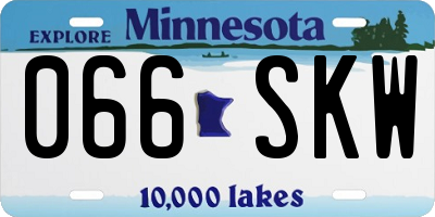 MN license plate 066SKW