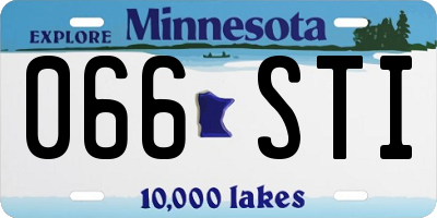 MN license plate 066STI