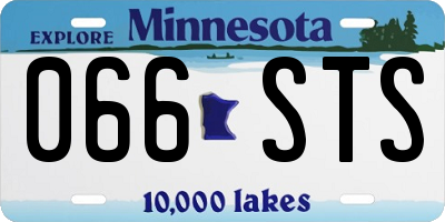 MN license plate 066STS