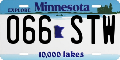 MN license plate 066STW