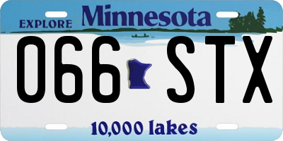 MN license plate 066STX