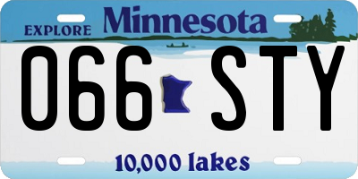 MN license plate 066STY