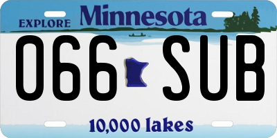 MN license plate 066SUB
