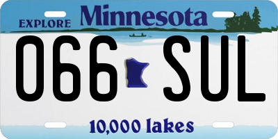 MN license plate 066SUL